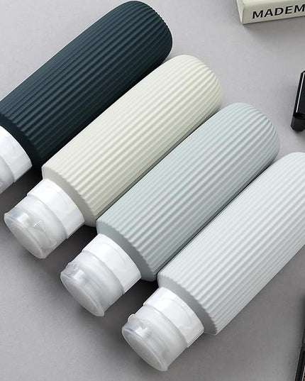 Travel Bottles for Toiletries, Large 6oz Travel Size Containers, BPA Free Leak Proof Tubs Refillable Liquid Accessories with Toiletry Bag for Cometic Shampoo and Lotion Soap (4 Pack)