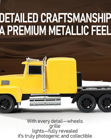 American Truck Bluetooth Speaker with HD Sound, TWS Pairing, LED Party Light, Operation Panel, Built-in Mic, Portable Car Model Speaker for Parties, Beach, Outdoor Activities (Yellow)