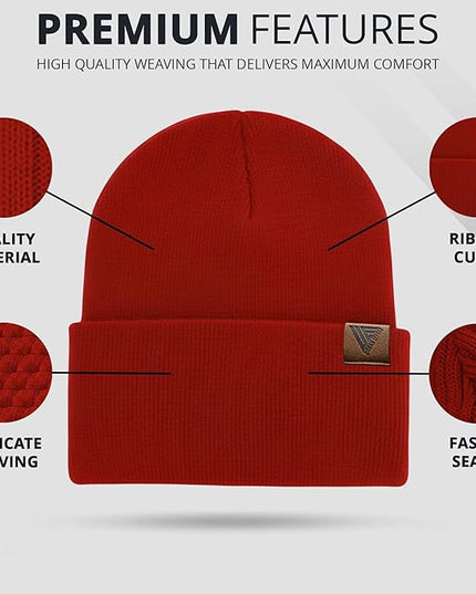 Urban Effort Beanie for Men Women – Warm Acrylic Unisex Knit Winter Hats for Men, Soft Stretch Fit, Classic Streetwear Style