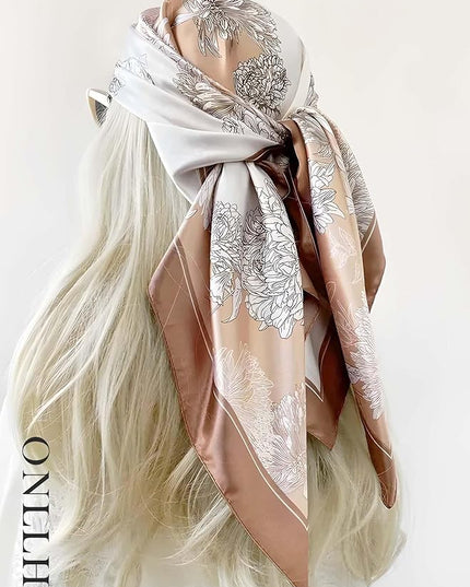 100% Mulberry Silk Scarf for Women Hair Lightweight Square Neckerchief Wrap For Head Scarves 21"