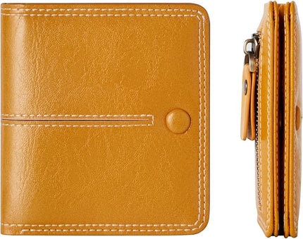 TFKGS Womens Wallet RFID wallet women small wallets woman Thin Credit Card Holder for women Bifold Compact Pocket Ladies Mini Slim wallet purse Vegan Leather Yellow