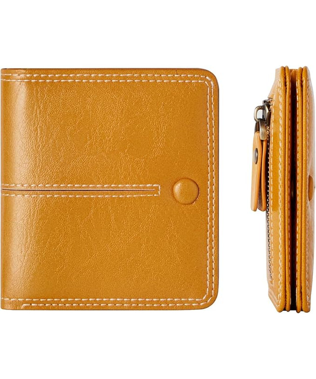 TFKGS Womens Wallet RFID wallet women small wallets woman Thin Credit Card Holder for women Bifold Compact Pocket Ladies Mini Slim wallet purse Vegan Leather Yellow