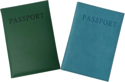 Honbay 2PCS Artificial Leather Passport Holder Cover Passport Case for Men and Women