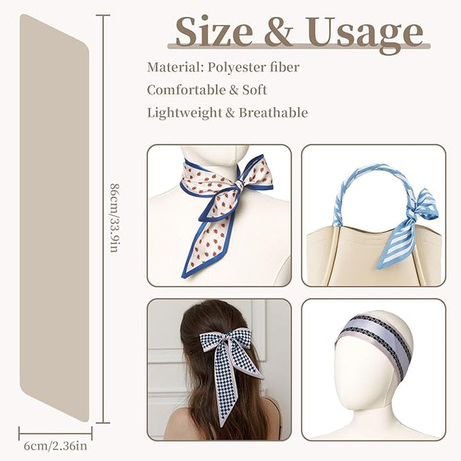 4 Pack Purse Scarf Handbags Skinny Twill Hair Scarves Narrow Neck Scarf Band Women Fashion Accessories Bag Charms