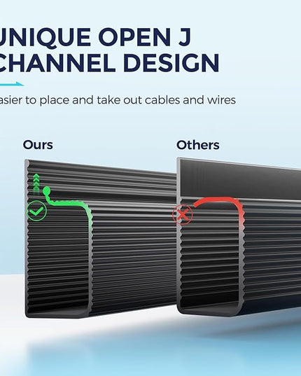 Delamu 2 Pack Safe & Tidy Cable Management Solution - Protect Kids & Pets with Home & Office Cable Management Under Desk, Cable Organizer, Cable Management Kit, Cord Organizer for Desk, 15.7in x 2