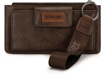 Montana West X Wrangler Minimalist Wallet Women Card Cases & Money Organizers Wristlet with Wallet Large Clutch with Coin Purse Smooth Zipper and Rfid Lining