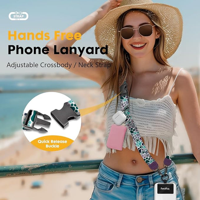 Phone Lanyard Crossbody, Dog Paw Cell Phone Lanyard for Around The Neck Adjustable Phone Strap, Anti Theft Cute Lanyard for iPhone Case ID Holder Keys Phone Accessories Travel Essential