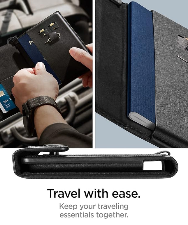 Spigen Life for Passport Card Cover Holder with RFID Blocking Technology Wallet Travel Documents Organizer Protector Accessories, SIM Card Pin Included