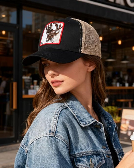 Classic Unisex Various Animal Series Embroidery Farm Adjustable Mesh Snapback Trucker Hat