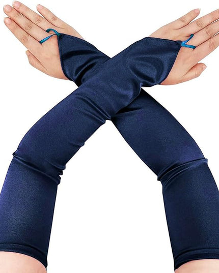 Fingerless Long Glove 1920s Satin Stretchy Elbow Length Opera Party Gloves