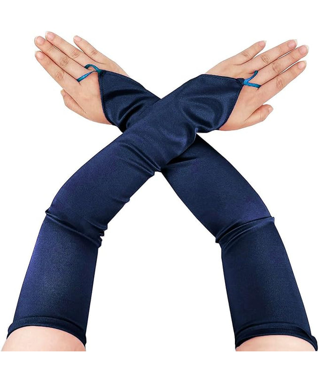 Fingerless Long Glove 1920s Satin Stretchy Elbow Length Opera Party Gloves