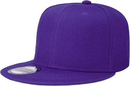 Classic Snapback Hat Cap Hip Hop Style Flat Bill Blank Solid Color Adjustable Size