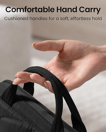 tomtoc 13-14 Inch Protective Puffy Laptop Carrying Bag for Women, Lightweight Laptop Briefcase Fits 14-inch MacBook Pro M5 2025 & Other 13"/14" Computers, Work Bag Case Handbag with Organized Storage