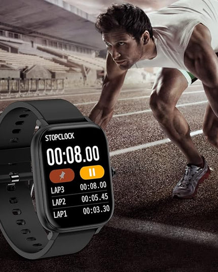 Smart Watch for Men Women Compatible with iPhone Samsung Android Phone 1.83 inch Full Touch Screen IP68 Waterproof Bluetooh Fitness Tracker Heart Rate/Sleep Monitor, Black