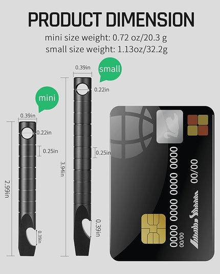 TISUR Keychain Pry Bar, Titanium Mini EDC Prybar Multitool with Bottle Opener, Pocket Small Keychain Tools for Every Day Carry(Black-Mini)