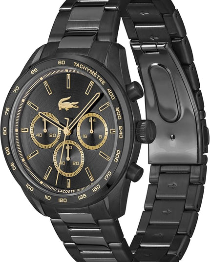Lacoste Boston Men's Chronograph Watch - Classic Stainless Steel - Tachymeter - Water Resistant up to 5ATM/50 Meters - Modern Design for Him - 42mm