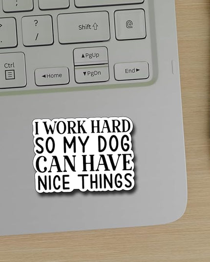 (3Pcs) I Work Hard So My Dog Can Have Nice Things Sticker Funny Motivational Sayings Decals Decorate Books Laptop Phone Water Bottles Kindles Tumbler Waterproof Vinyl Stickers 3 x 2,1" Inch