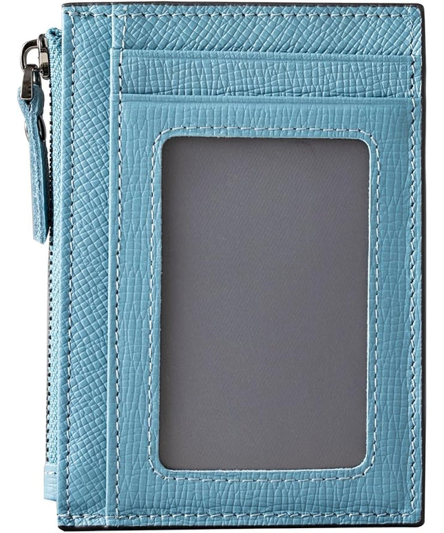 ilovever Slim Wallet for Women Small Leather RFID Blocking Credit Card Holder Minimalist Front Pocket Wallet with Coin Purses & Pouches,Blue