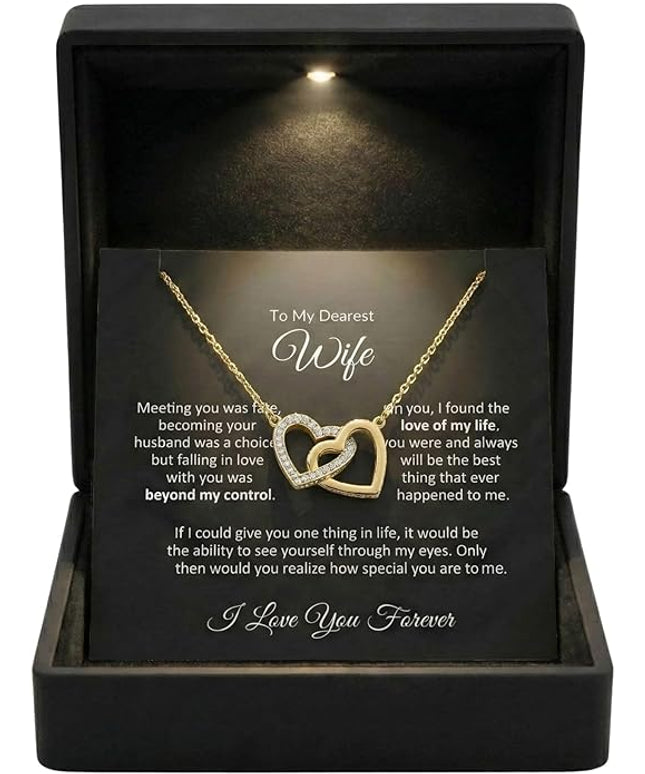Evername To My Wife, Beautiful Necklace with an Emotional Message Card in a Luxury LED Jewelry Box. Great Birthday, Anniversary, Valentines Day Gift