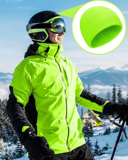 6 Pcs Fleece Skull Cap Men Fleece Beanie Winter Watch Hat Warm Polar Beanie Cap Thick Windproof Unisex for Outdoor Exercising