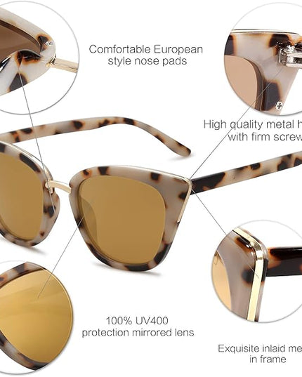 SOJOS Cat Eye Designer Sunglasses Fashion UV400 Protection Glasses SJ2052