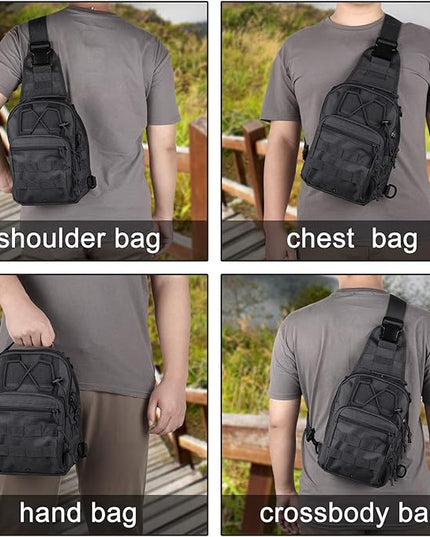 Qcute Tactical Backpack, Waterproof Military Cross-body Molle Sling Shoulder Backpack Chest Bag for Outdoor Every Day Carry