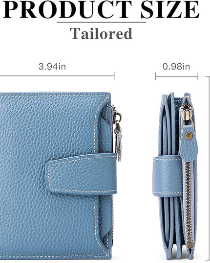 FALAN MULE Small Wallet for Women Leather Bifold Compact RFID Blocking Small Womens Wallet Purse