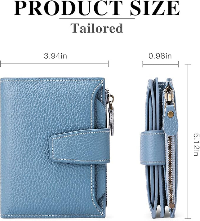FALAN MULE Small Wallet for Women Leather Bifold Compact RFID Blocking Small Womens Wallet Purse