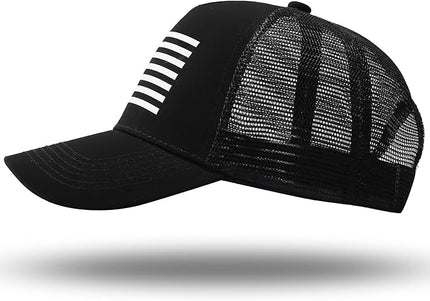 American Flag Trucker Hat - Snapback Hat, Baseball Cap for Men Women - Breathable Mesh Side, Adjustable Fit - for Casual Wear