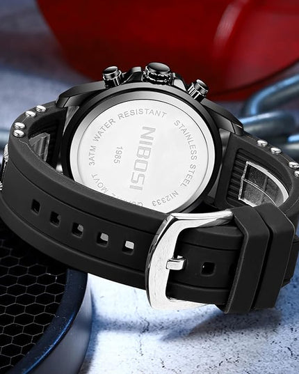 NIBOSI Watches for Men Waterproof Chronograph Mens Watches Analog Quartz Big Face Classic Stylish Fashion Casual Designer Luminous Waterproof Business Work Wrist Watch Elegant Gift for Men