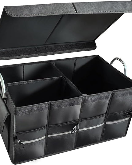 Collapsible Multi Compartment Car Trunk Organizer,SUV Trunk Organizer, suitable for Car Accessories Interior for Women and Men (JB-06)