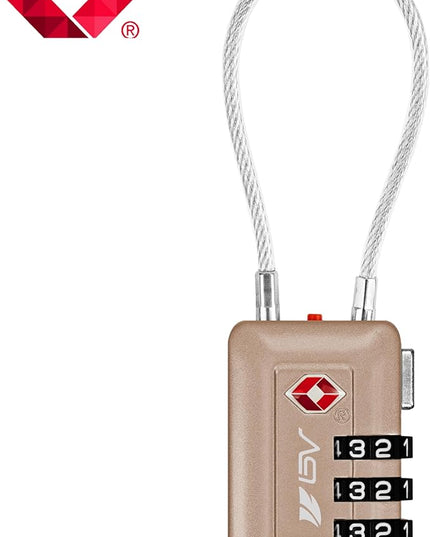 TSA Accepted Luggage Travel Lock, Set-Your-Own Combination Lock for School Gym Locker, Luggage Suitcase Baggage Locks, Filing Cabinets, Toolbox, Case (Titanium, 1 Pack)