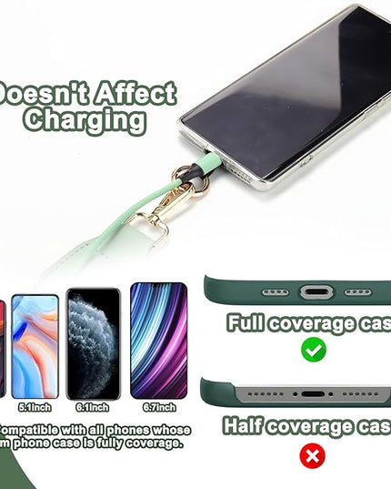 XANGNIER Clip and Go Strap for Phone with Wallet Crossbody, Phone Strap with Zippered Wallet, Adjustable Anti Theft Cellphone Lanyard for Women, Cellphone Chain Accessories Green