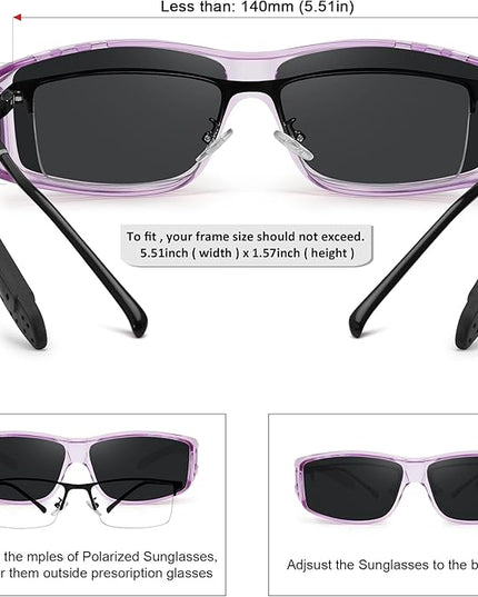 MEETSUN Fit Over Glasses Sunglasses for Men Women,Wrap Around Sunglasses Polarized UV400 Protection