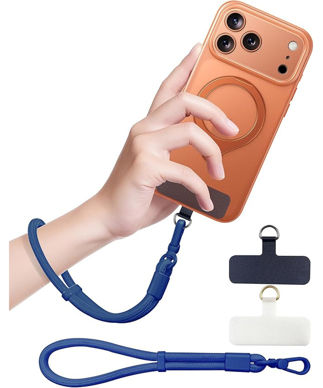 Phone Lanyard, Phone Wrist Strap for Cellphone Case, Adjustable Cell Phone Strap with 2 Tether Tabs for All Smartphones, Blue