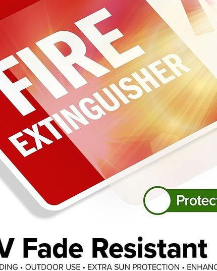 Fire Extinguisher Graphic Sign, 10x7 Inches, 4 Mil Vinyl Decal Stickers Weather Resistant, Made in USA by My Sign Center