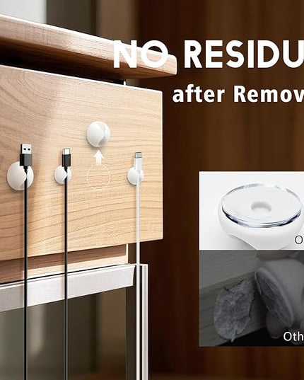 Phone Charger Cord Holder, Mini Cable Clips Wire Organizer, Cable Management for Desk, Office and Nightstands, 9 PCS