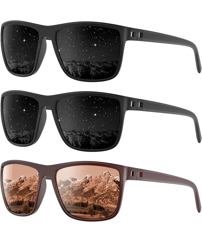 Polarized Sunglasses Men Women, Mens Sunglasses Lightweight UV Sun Glasses for Fishing Driving Golf