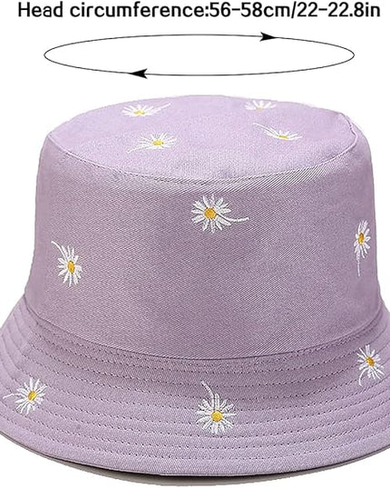 XYIYI Cute Bucket Hat Beach Fisherman Hats for Women, Reversible Double-Side-Wear
