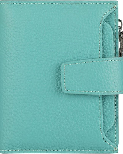 Lavemi Small Compact Women Wallet RFID Blocking Genuine Leather Bifold Purse with ID Windows