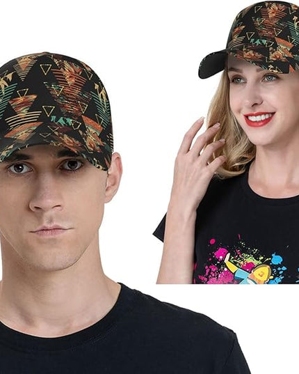 African Ethnic Tribal Style Baseball Cap for Men Women, Fashion Adjustable African Hat Casual Trucker Hats Sun Caps