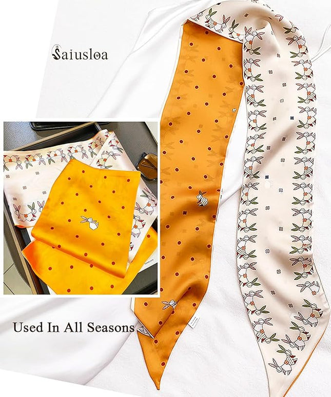 Purse Scarf For Handbags Head Scarves For Women's Hair Bags Scarfs Long Skinny Scarves Fashion Silky