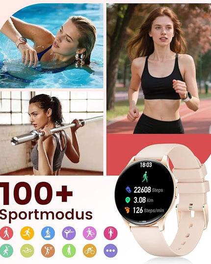 LIGE Smart Watch for Women, 1.43" AMOLED Screen Smartwatch with Answer/Make Call for iPhone/Android/Samsung,Fitness Tracker with 120+ Sport Modes, Sleep/Health Monitor, IP68 Waterproof,2 Bands,Silver