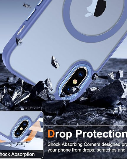 Hython Case for iPhone X Case, for iPhone Xs Case Magnetic Translucent Matte Phone Cases 5.8" [Compatible with MagSafe] Thin Slim Fit Shockproof Bumper Hard Protective Cover for Women Men, Light Blue