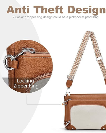 Anti-Theft Crossbody Purse for Women, Crossbody Shoulder Bag with Built-in Wallet & RFID Blocking for Travel Workout