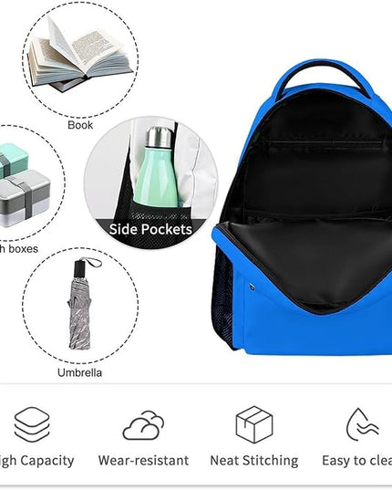 Fashion Electric Blue Backpack Lightweight Large Capacity Laptop Daybag for Travel Work