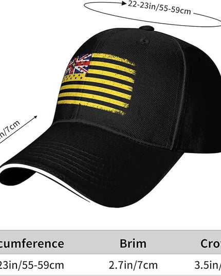 Unisex Baseball Cap Trucker Dad Hat for Men Women Adjustable Outdoors Sun hat Black