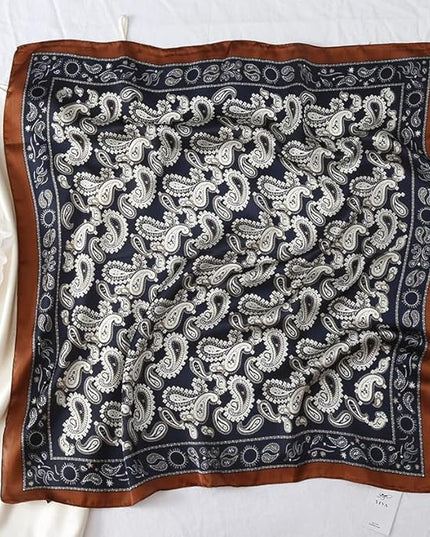 MINIDORA Satin Scarves for Women 27.5 × 27.5 inches Medium Square Elegant Silk Feeling Head Scarf