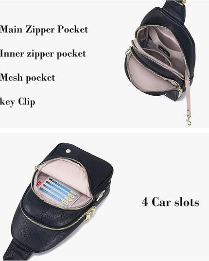Anti Theft Crossbody Bags for Women Leather Sling Bag Cross Body Travel Purse Chest Bags Fanny Pack Gift Teen Girl