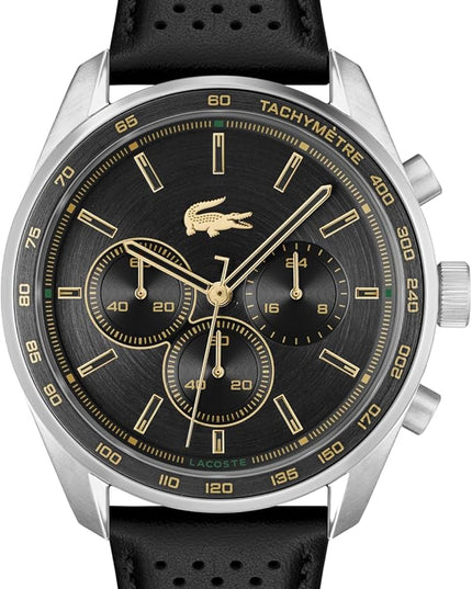 Lacoste Boston Men's Chronograph Watch - Classic Stainless Steel - Tachymeter - Water Resistant up to 5ATM/50 Meters - Modern Design for Him - 42mm